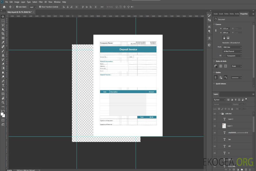 Modèle de facture de dépôt template Modèle de facture de dépôt template
